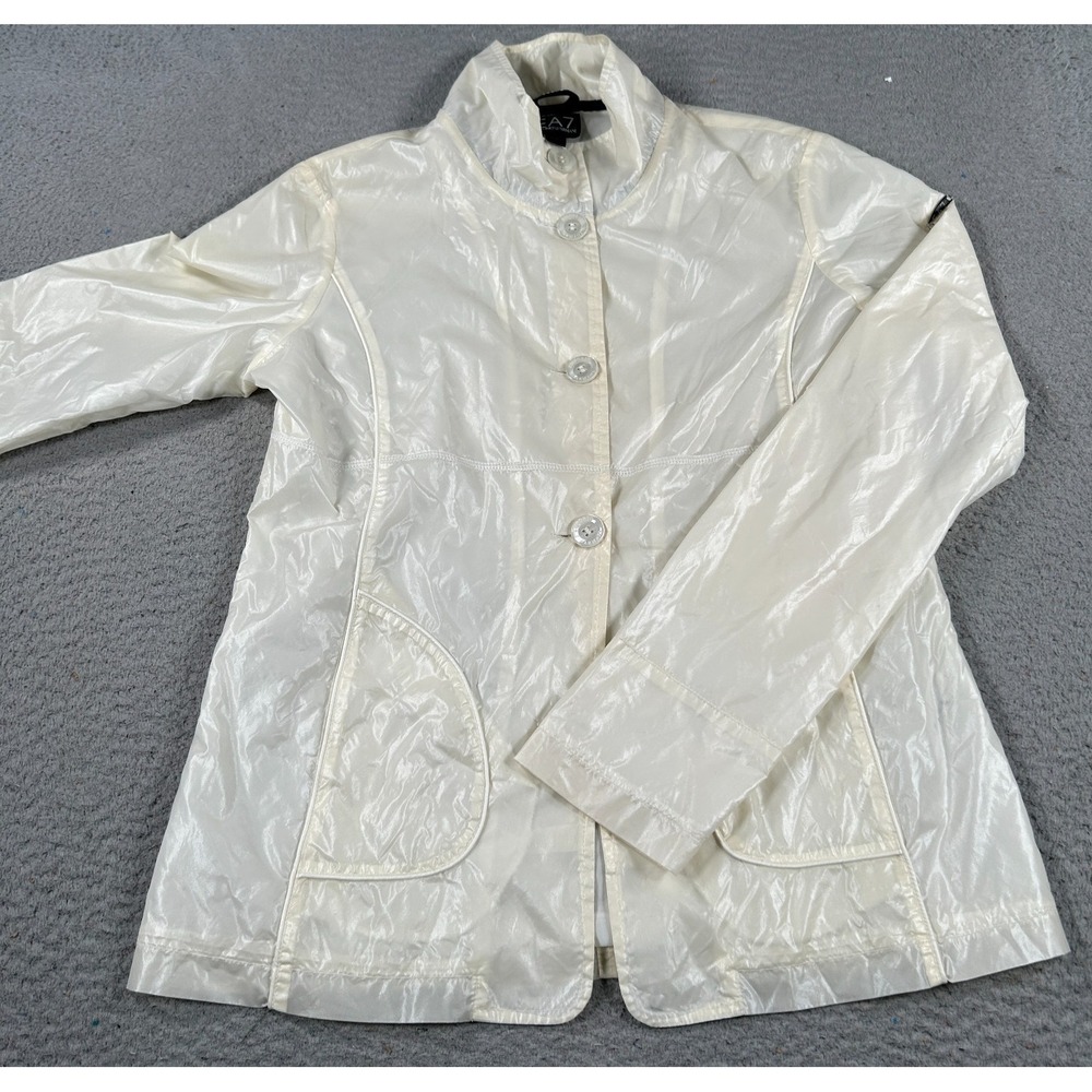 EA7‎ Emporio Armani Jacket Women's White Rain Outdoor Travel Hiking Camping